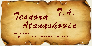 Teodora Atanasković vizit kartica